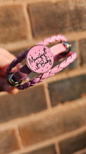 Load image into Gallery viewer, Manifest it baby Faux leather pink braided manifestation Bracelet