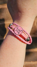 Load image into Gallery viewer, Manifest it baby Faux leather pink braided manifestation Bracelet