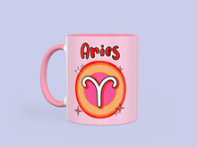 Load image into Gallery viewer, Aries Star sign mug - Zodiac Aries Coffee Mug - zodiac coffee mugs March 21 - April 19