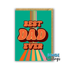 Load image into Gallery viewer, A Green Retro Best Dad ever card the perfect card for dads birthday or Fathers day