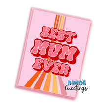 Load image into Gallery viewer, Best Mum ever card retro Mothers day card in pink and cream