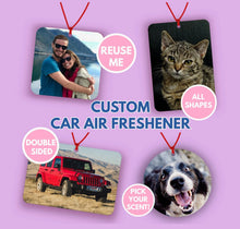 Load image into Gallery viewer, Personalised photo car air freshener square, Round, Landscape - Custom logo car hanging