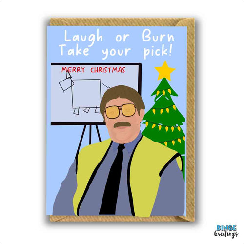 Phoenix Nights Card | Peter Kay Christmas Card | Kieth Lard Card.

This Keith Lard, Phoenix Nights Christmas card is the perfect way to show your appreciation for the hilarious British TV Show. Featuring a hilarious caricature of Peter Kays character, Kieth Lard! This card will certainly make the recipient smile. This card is sure to bring a smile to the recipient's face on xmas day. With its vibrant colors and memorable character, this card is sure to be a hit!
