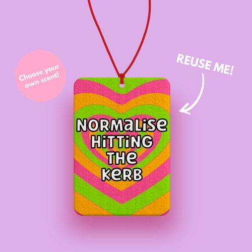 Normalise hitting the curb - funny car air freshener