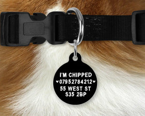 Black Checker Board personalised Pet ID Name Tag