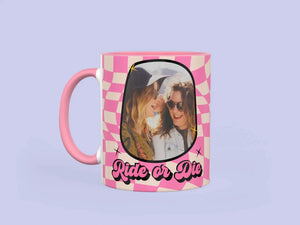 Personalised Retro Ride or die Bestie Mug wtith Photo - Friend Photo mug
