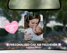 Load image into Gallery viewer, Photo car air freshener - picture air freshener - photo car air freshener for her - Car accessories for her - Own Photo gifts - Car Gifts