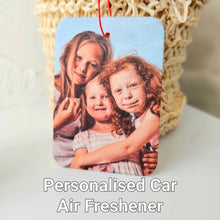 Load image into Gallery viewer, Father's Day personalised Photo Car Air freshener, Dad Car Gift, fathers day car accessories, Grandad gift car gifts, Car Ornament Hanging