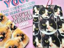 Load image into Gallery viewer, Personalised pet face photo car air freshener - Pet Photo Gifts - Funny Dog Photo Gifts - Personalised Dog Photo gift - Dog Mum Gifts - DOG
