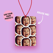 Load image into Gallery viewer, Personalised cut out funny face car air freshener - custom funny photo car gift - photo car air freshener Christmas gift for new driver