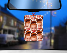 Load image into Gallery viewer, Personalised cut out funny face car air freshener - custom funny photo car gift - photo car air freshener Christmas gift for new driver