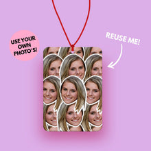 Load image into Gallery viewer, Personalised cut out funny face car air freshener - custom funny photo car gift - photo car air freshener Christmas gift for new driver