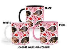 Load image into Gallery viewer, Personalised Pet photo Candy cane Christmas Mug - Funny Christmas Mug - Personalised Christmas mugs - Photo mug with pets face - Cat, Dog