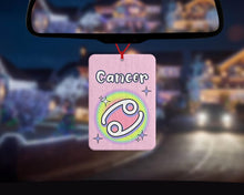 Load image into Gallery viewer, Star Sign car air freshener - Zodiac star sign car gift for her - Cancer star sign - Libra, Scorpio, Cute witchy car accessories - PINK CAR