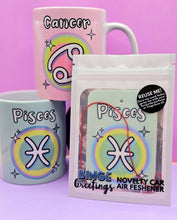Load image into Gallery viewer, Star Sign car air freshener - Zodiac star sign car gift for her - Cancer star sign - Libra, Scorpio, Cute witchy car accessories - PINK CAR