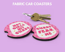 Load image into Gallery viewer, Funny Curb hitter car coasters - Pink Cup Holder inserts coasters car gifts for her - New driver gifts - girly car coasters - Pink accessory
