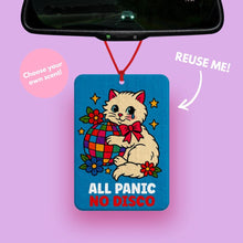Load image into Gallery viewer, All panic no Disco Vintage Retro Kitch cat car air freshener - Blue Cat Car accessories for mirror - cat car