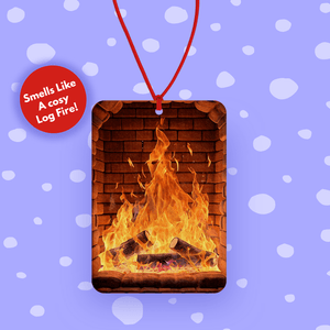 Cosy Log Fire christmas scented car air freshener